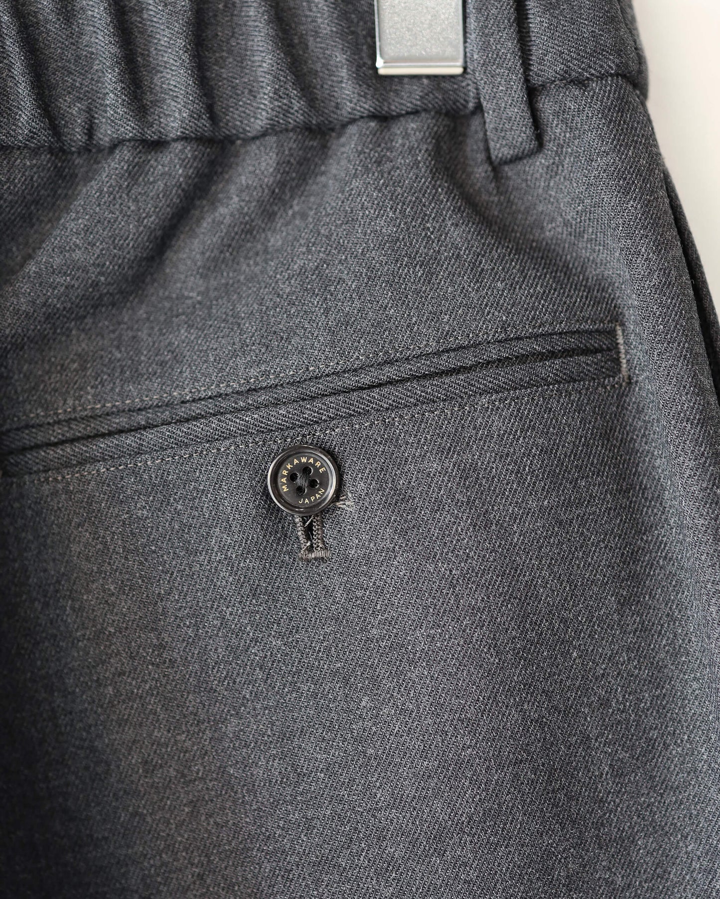 FLAT TAPERED TROUSERS ORGANIC WOOL SURVIVAL CLOTH®︎ "CHARCOAL"