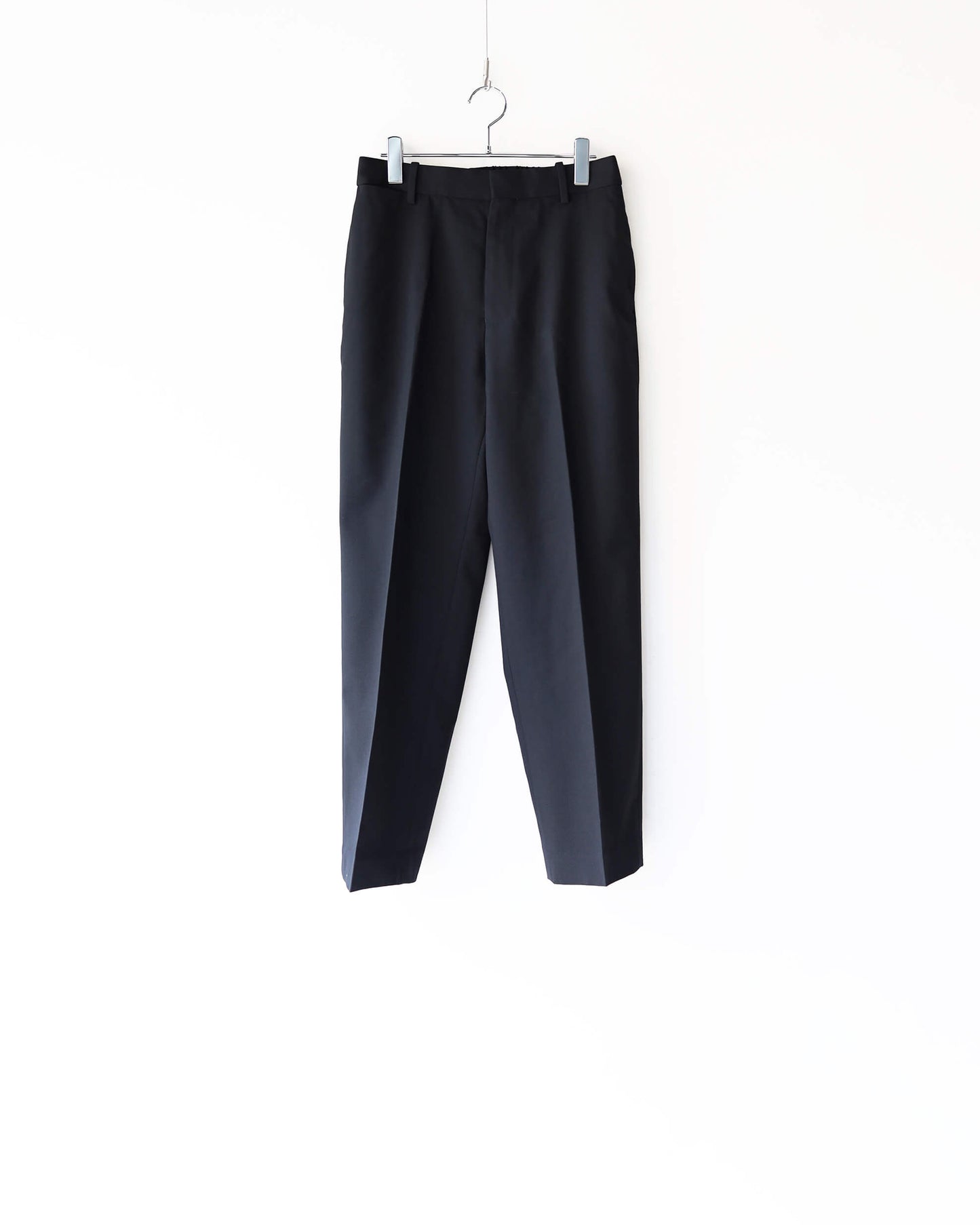 FLAT TAPERED TROUSERS ORGANIC WOOL SURVIVAL CLOTH®︎ "BLACK"