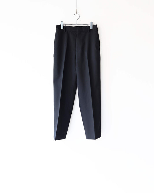 FLAT TAPERED TROUSERS ORGANIC WOOL SURVIVAL CLOTH®︎ "BLACK"