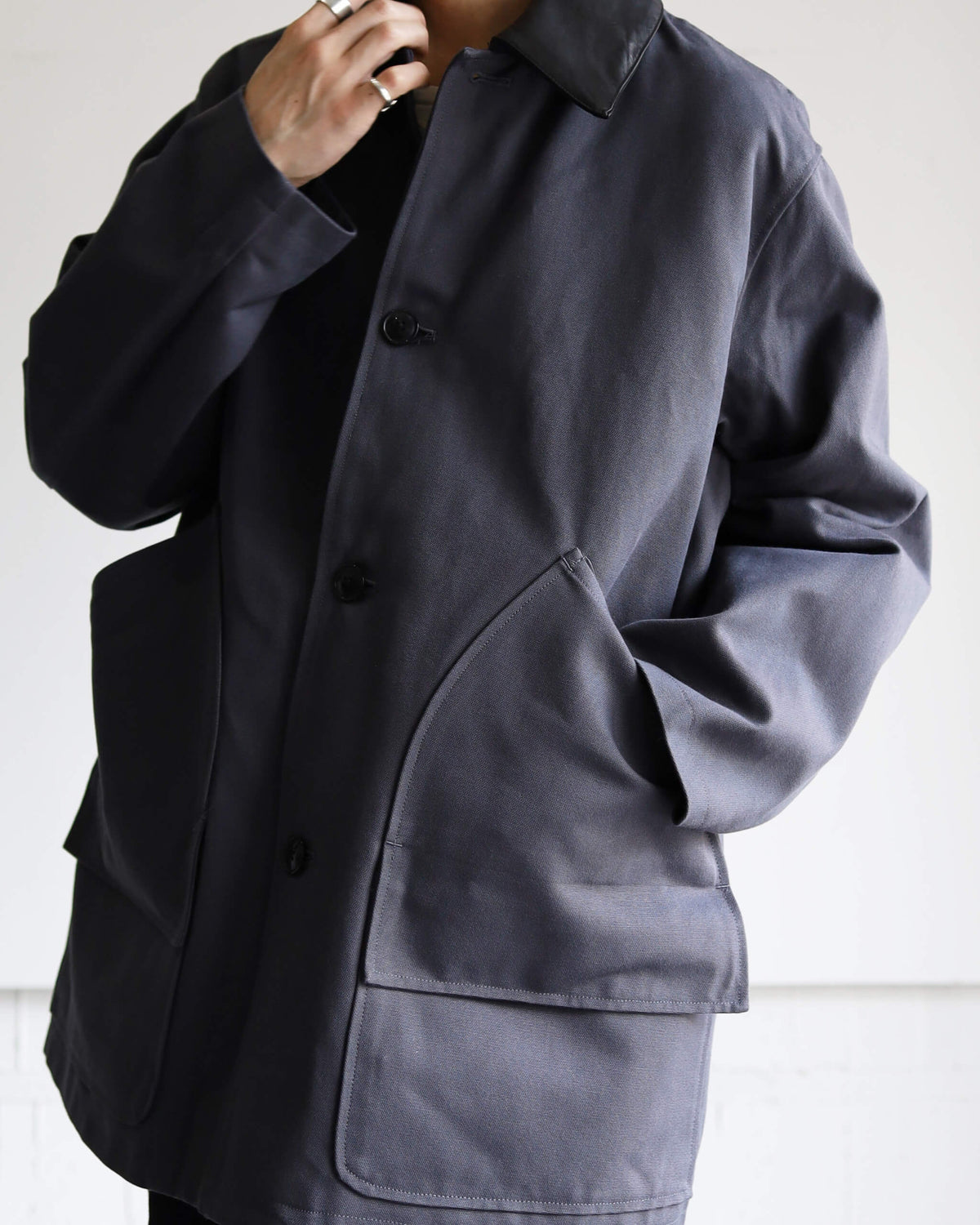 CHASSEUR JACKET ORGANIC COTTON DUCK "CHARCOAL"