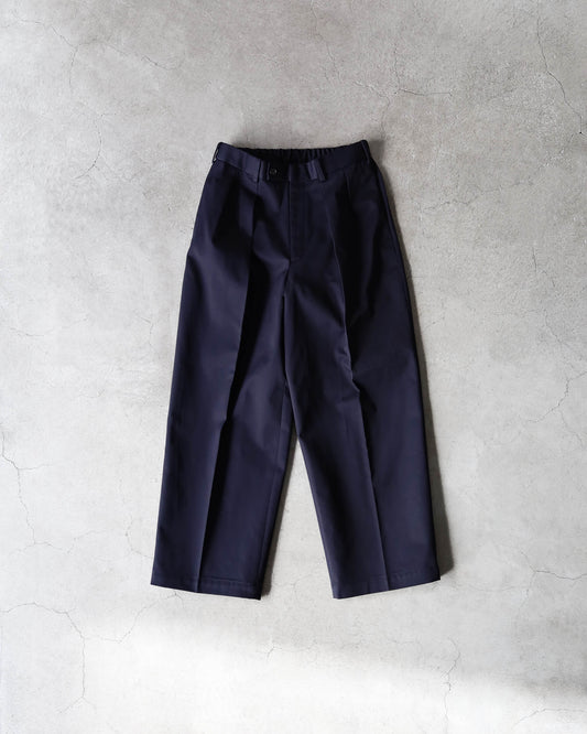 DOUBLE PLEATED TROUSERS ORGANIC COTTON 30/2 TWILL "NAVY"