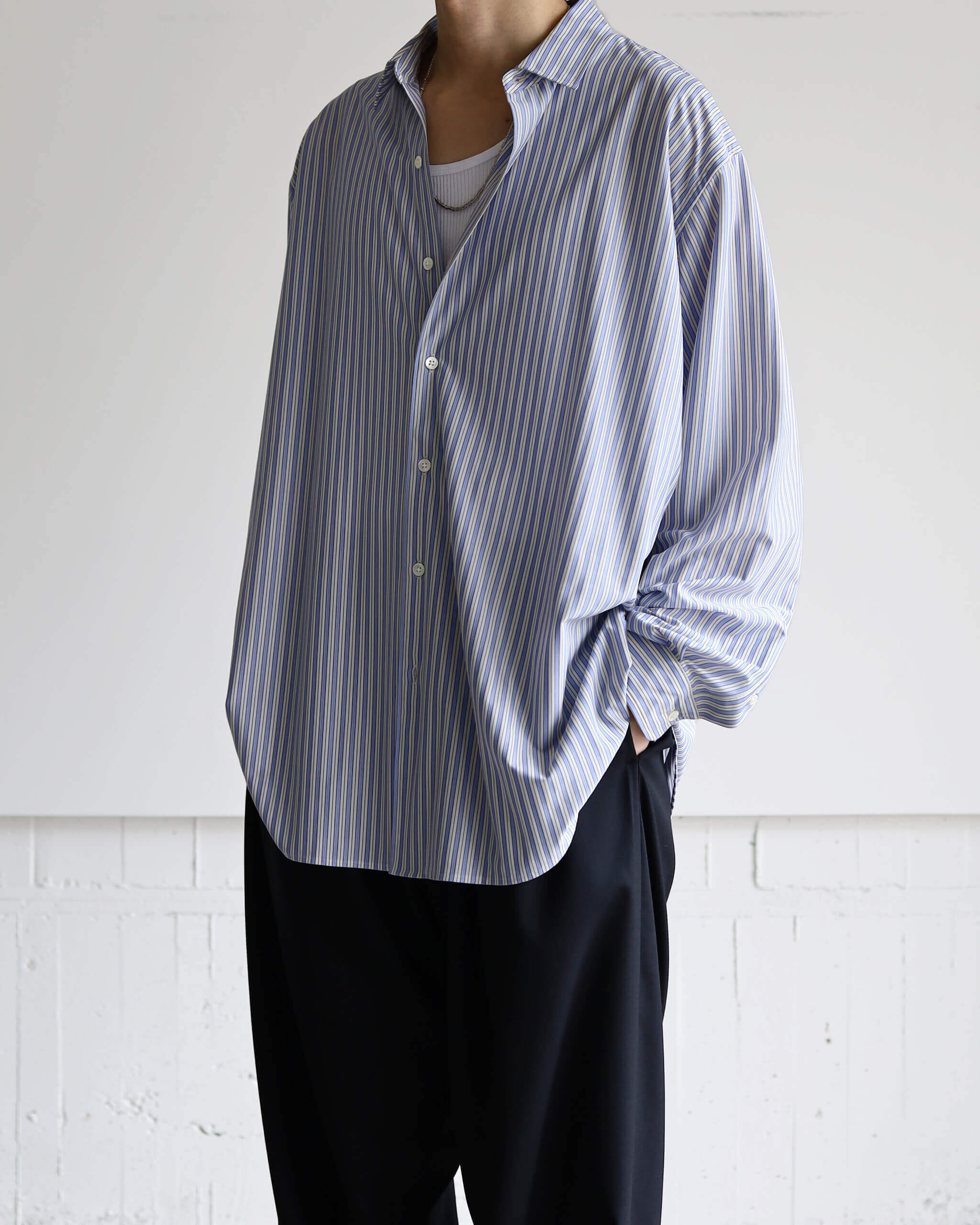 KANEMASA PHIL. 46G Stripe Atmosphere Shirt 