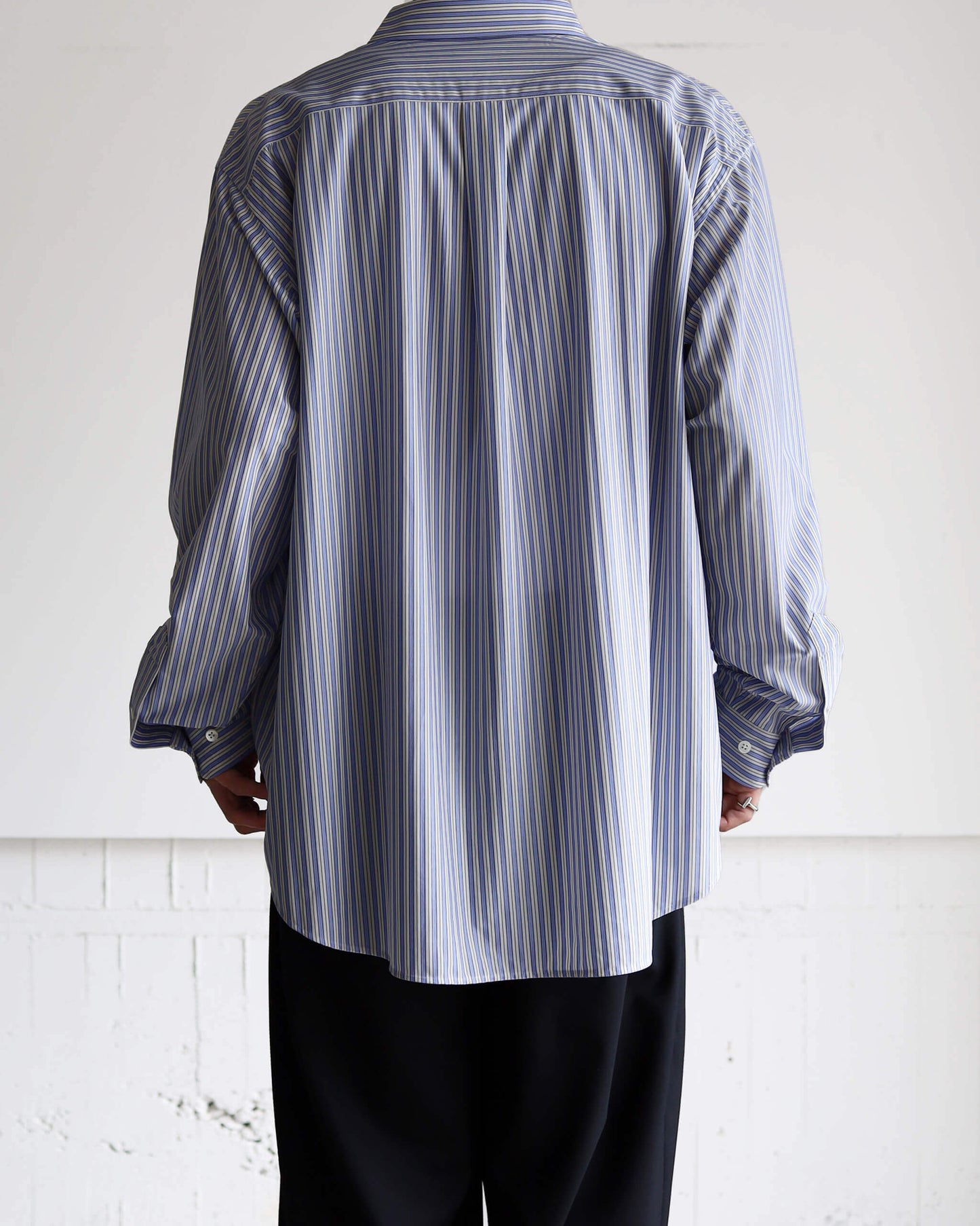 46G Stripe Atmosphere Shirt "SAX BLACK"