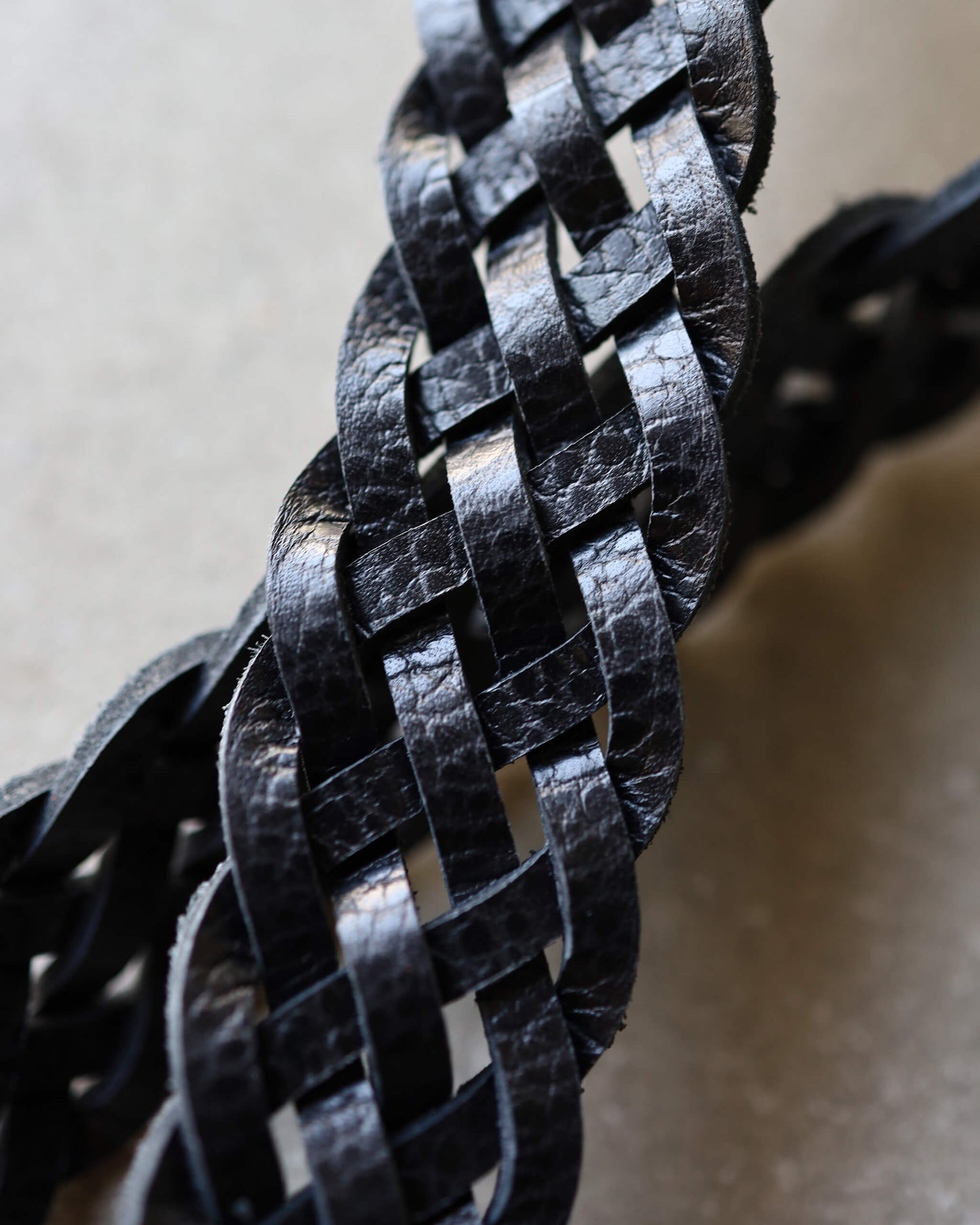 Mesh-Belt - Embossed Vacchetta "Black"
