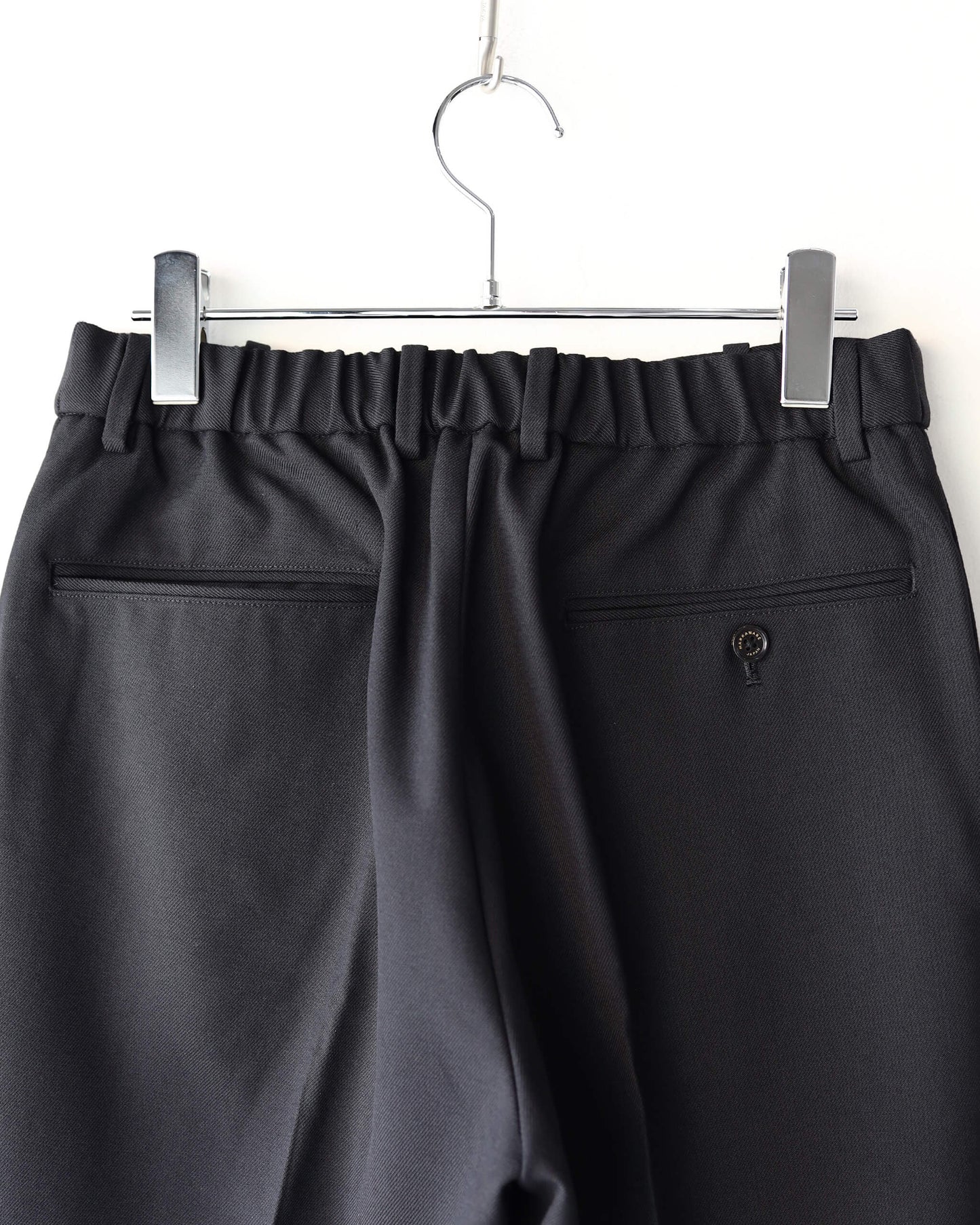 FLAT TAPERED TROUSERS ORGANIC WOOL SURVIVAL CLOTH®︎ "BLACK"