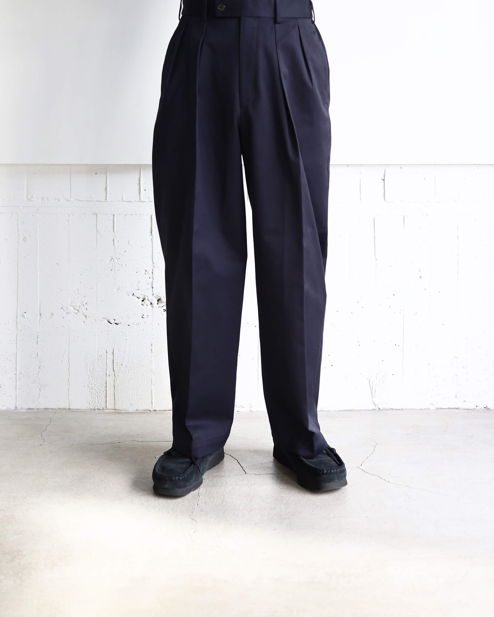 DOUBLE PLEATED TROUSERS ORGANIC COTTON 30/2 TWILL 