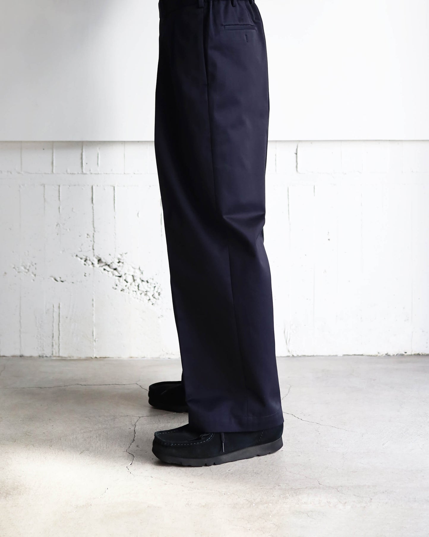 DOUBLE PLEATED TROUSERS ORGANIC COTTON 30/2 TWILL "NAVY"