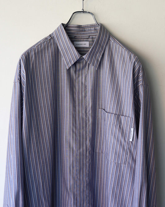 GIZA STRIPE SHIRTS "NAVY"
