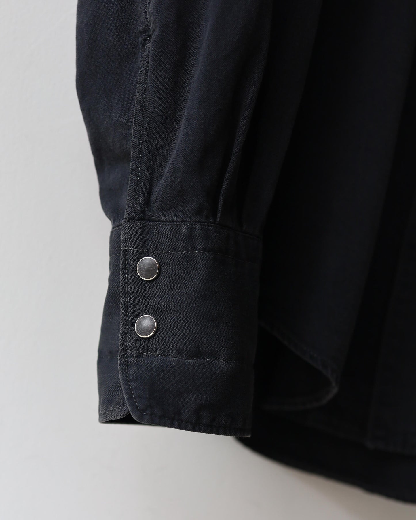 5.5oz selvage DENIM SHIRT "WASHED BLACK"