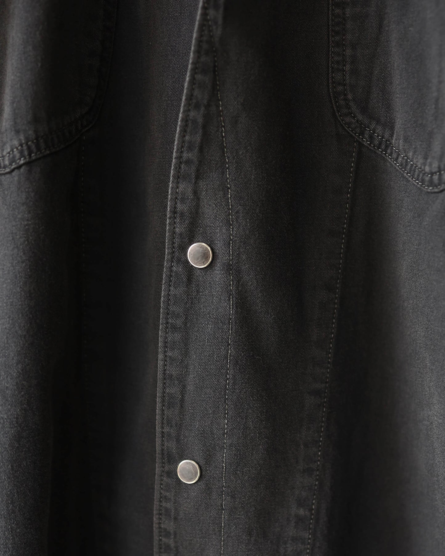 5.5oz selvage DENIM SHIRT "WASHED BLACK"