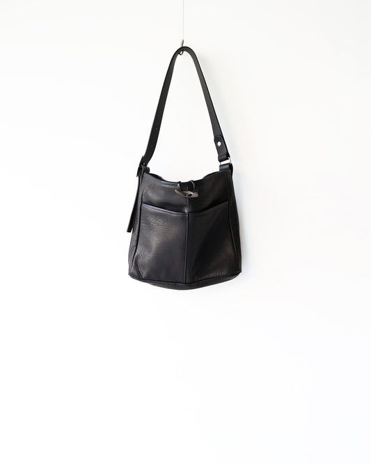 2 Pockets Tote Bag Medium"Black"
