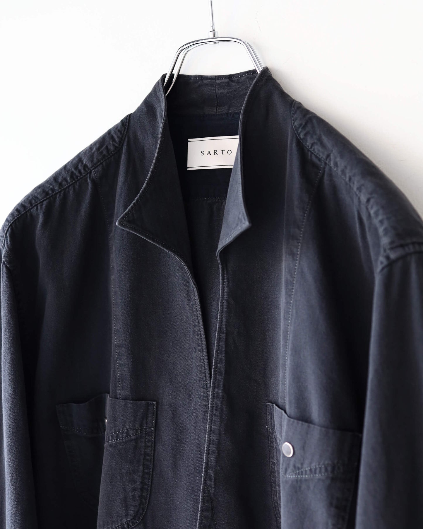 5.5oz selvage DENIM SHIRT "WASHED BLACK"