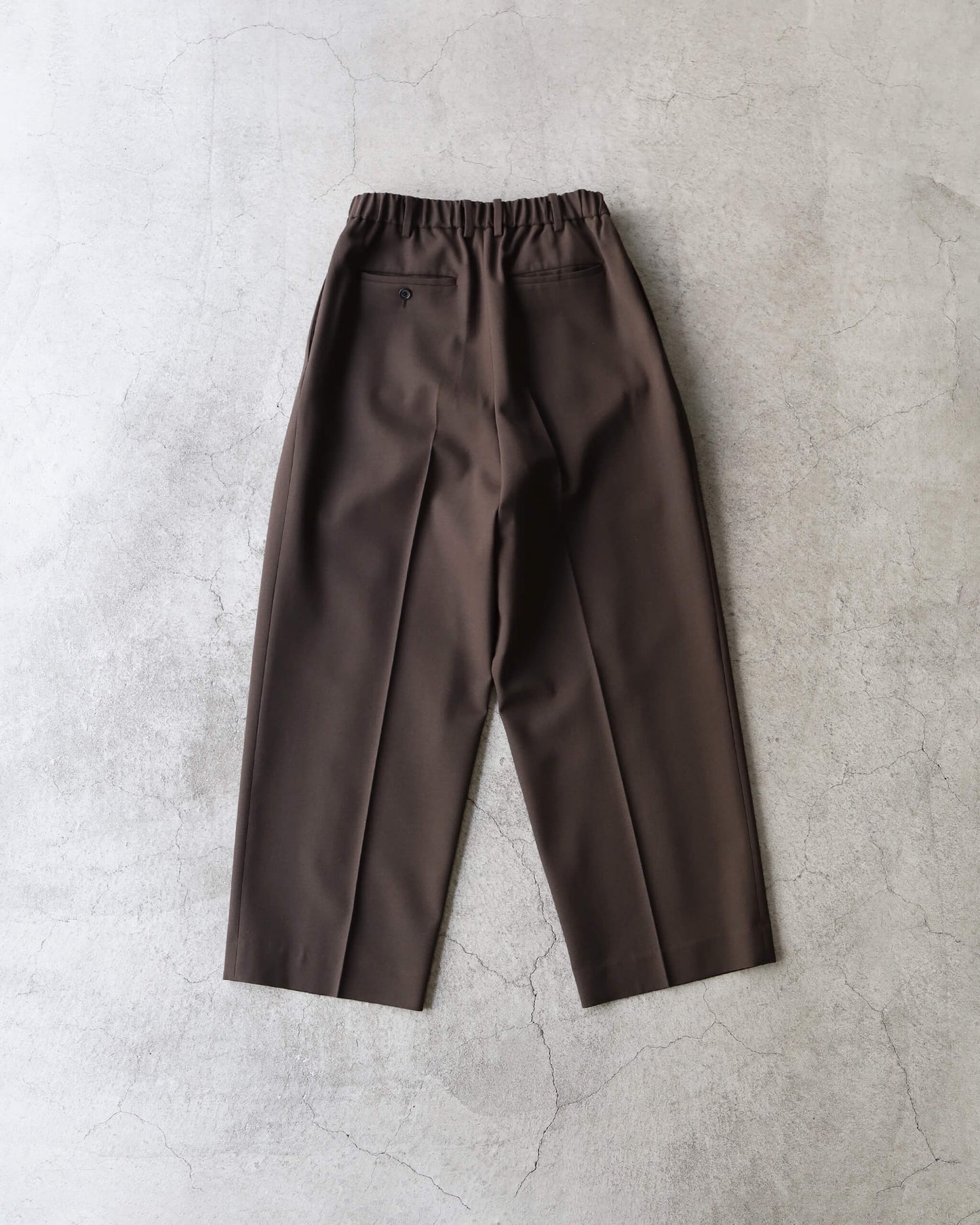 DOUBLE PLEATED TROUSERS ORGANIC WOOL SURVIVAL CLOTH "BROWN KHAKI"