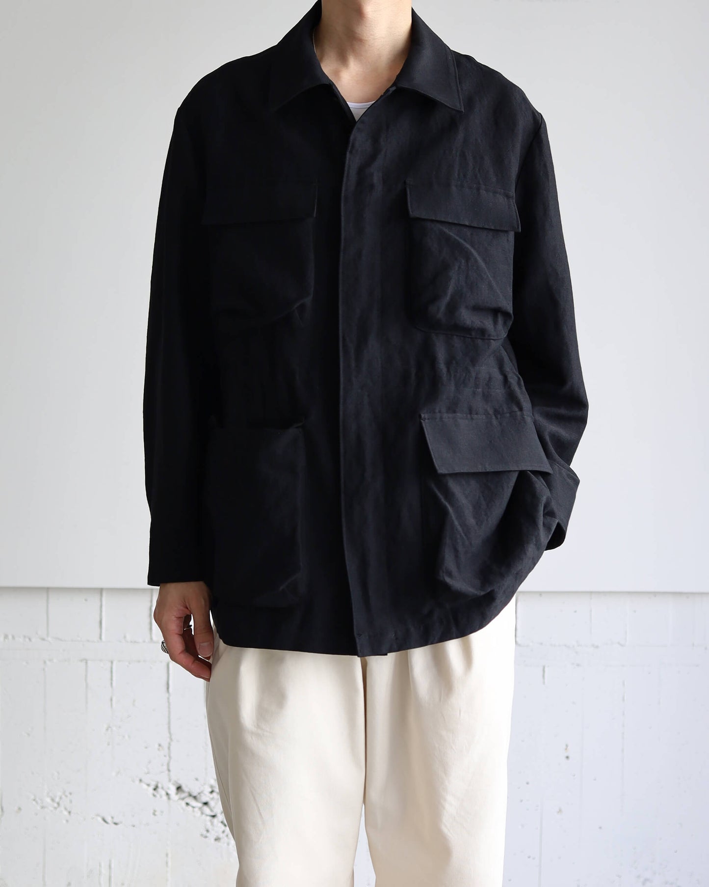 Wool linen washer - Blind "Sumi-kuro"