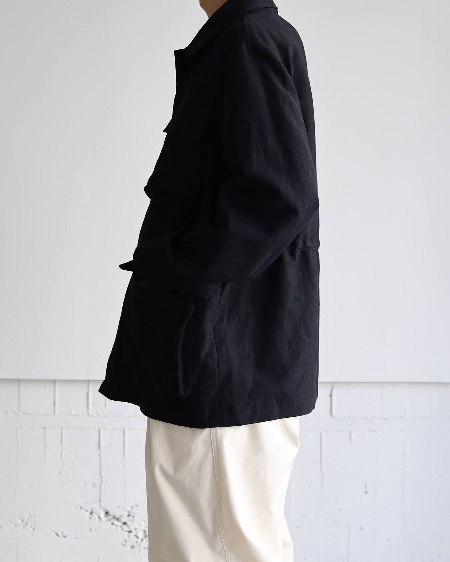 Wool linen washer - Blind "Sumi-kuro"