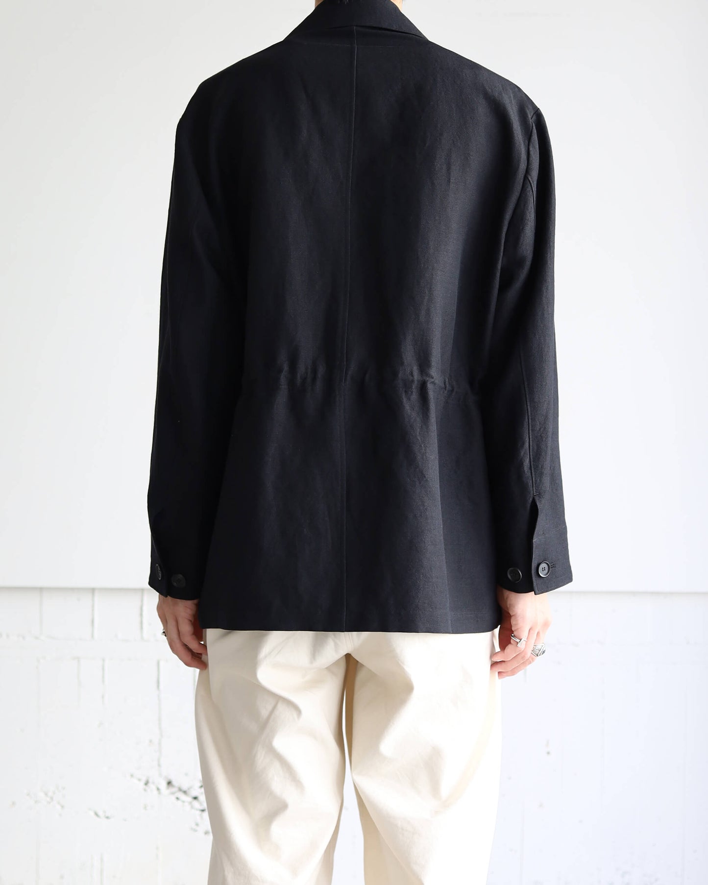 Wool linen washer - Blind "Sumi-kuro"