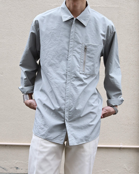 Hassui popline - 2 Zip shirt "Space grey"