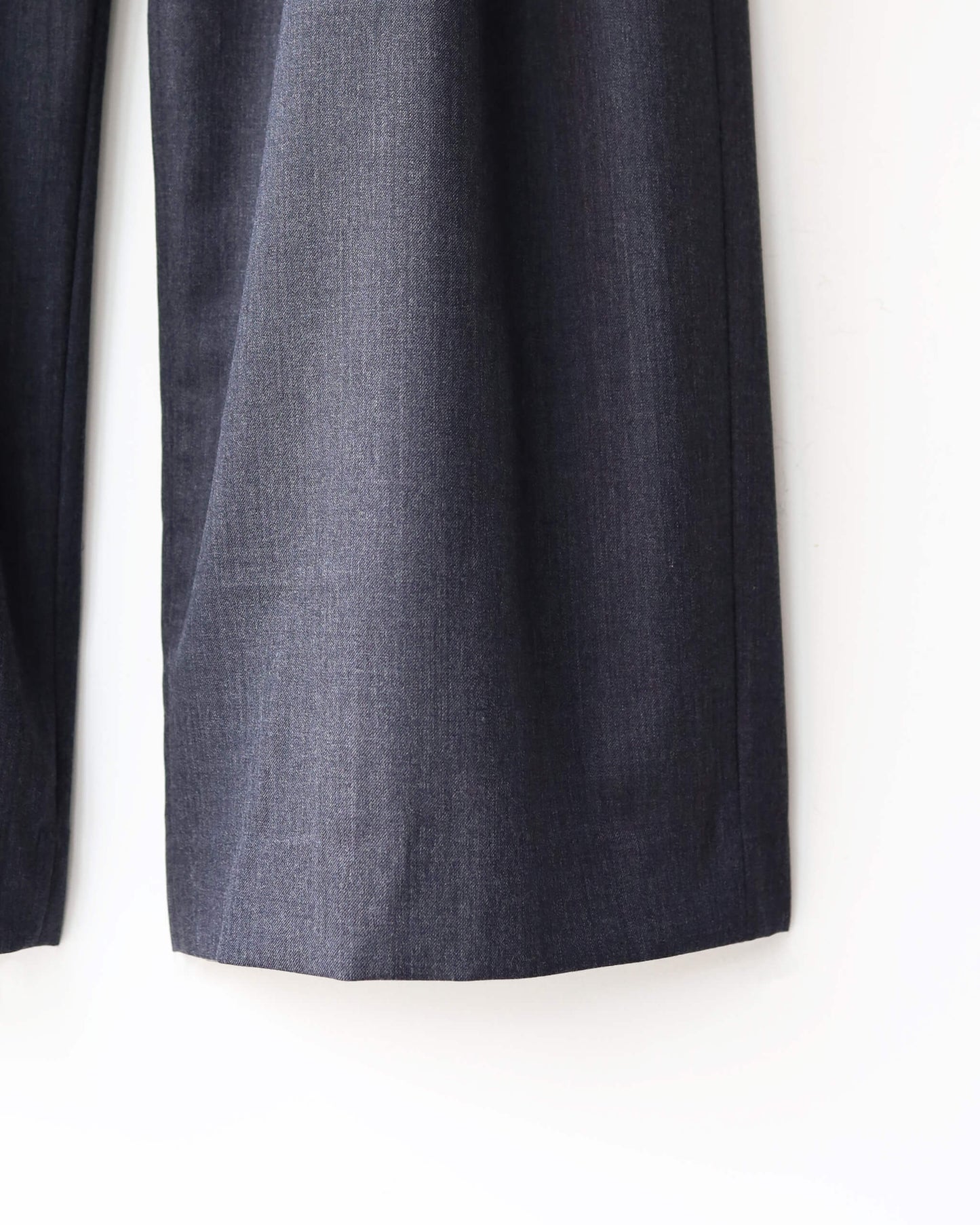 WOOL GABARDINE 3PLEAT WIDE SLACKS "CHARCOAL GRAY"