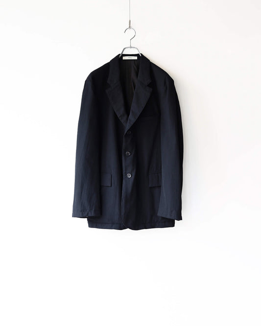 WOOL SILK GABARDINE / 3B JACKET "BLACK"