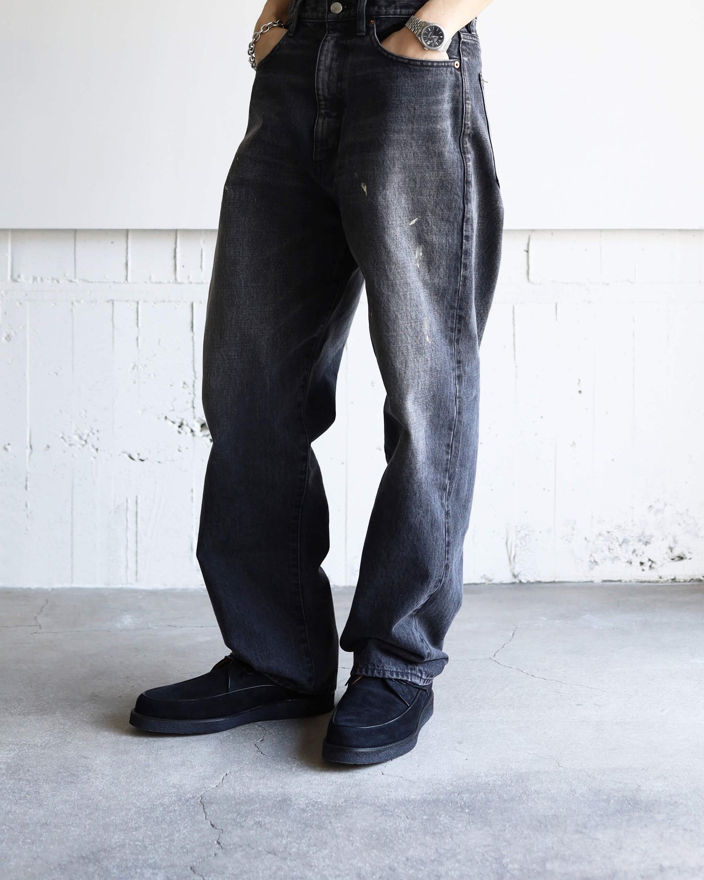 SELVEDGE DENIM 5POCKET PANTS "BLACK"