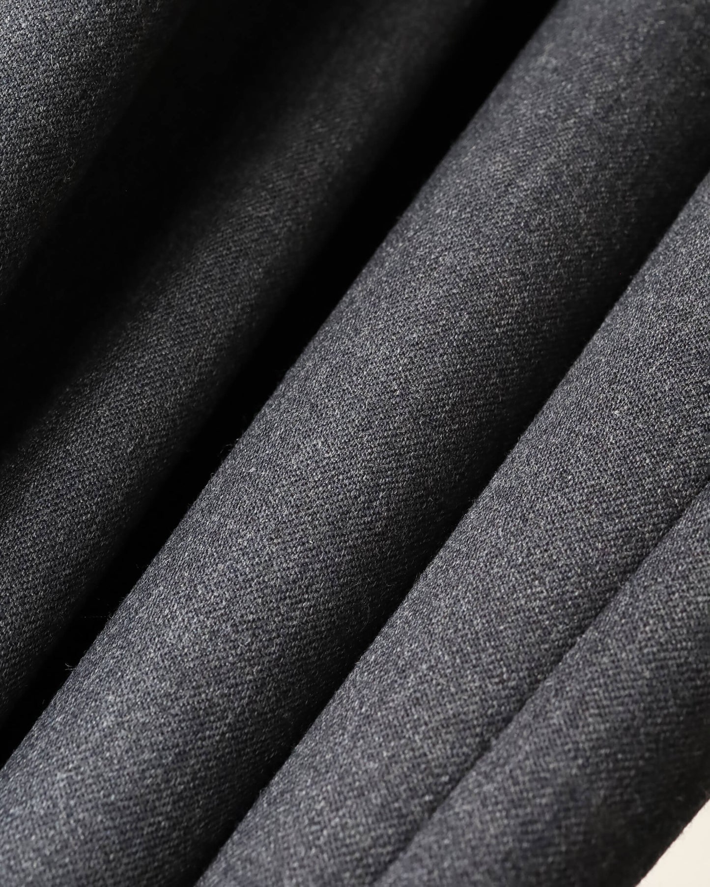 WOOL GABARDINE 3PLEAT WIDE SLACKS "CHARCOAL GRAY"
