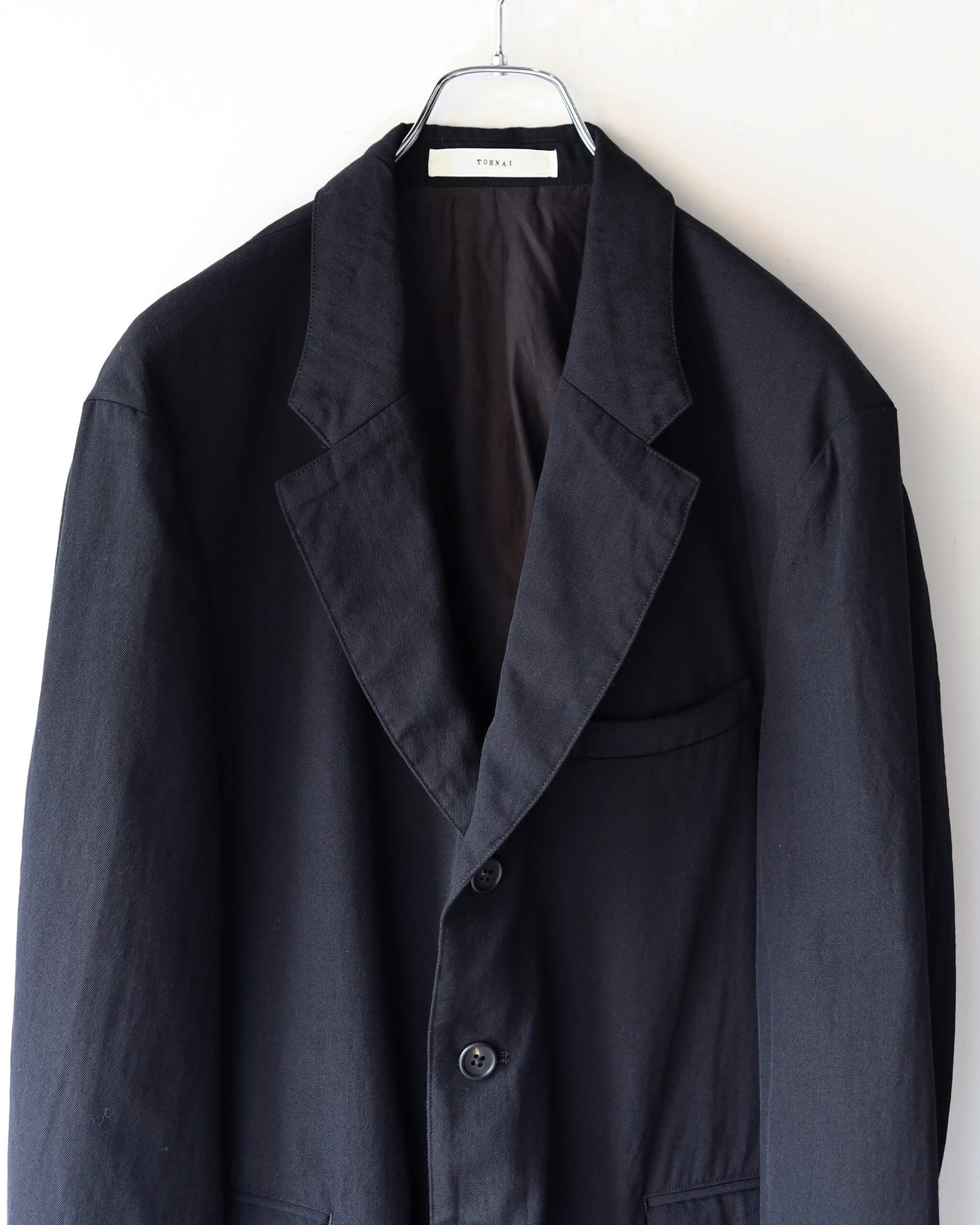 WOOL SILK GABARDINE / 3B JACKET "BLACK"