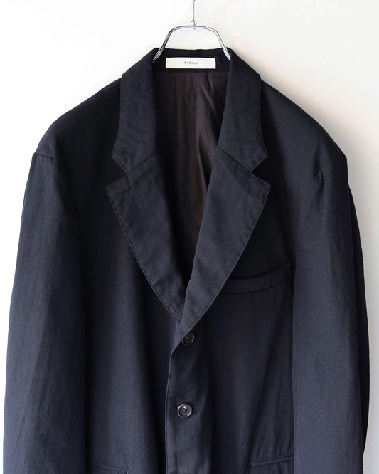 WOOL SILK GABARDINE / 3B JACKET "BLACK"