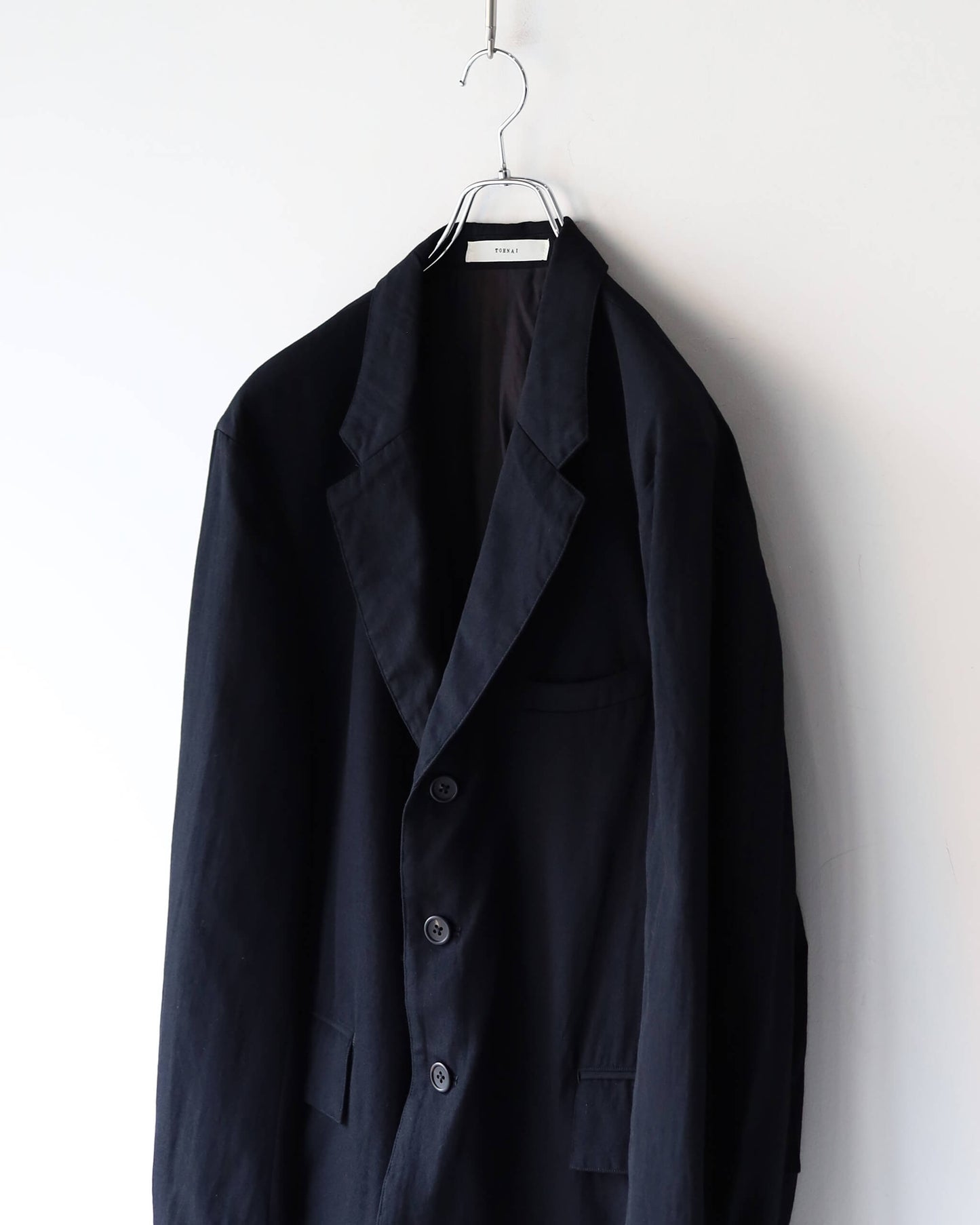 WOOL SILK GABARDINE / 3B JACKET "BLACK"