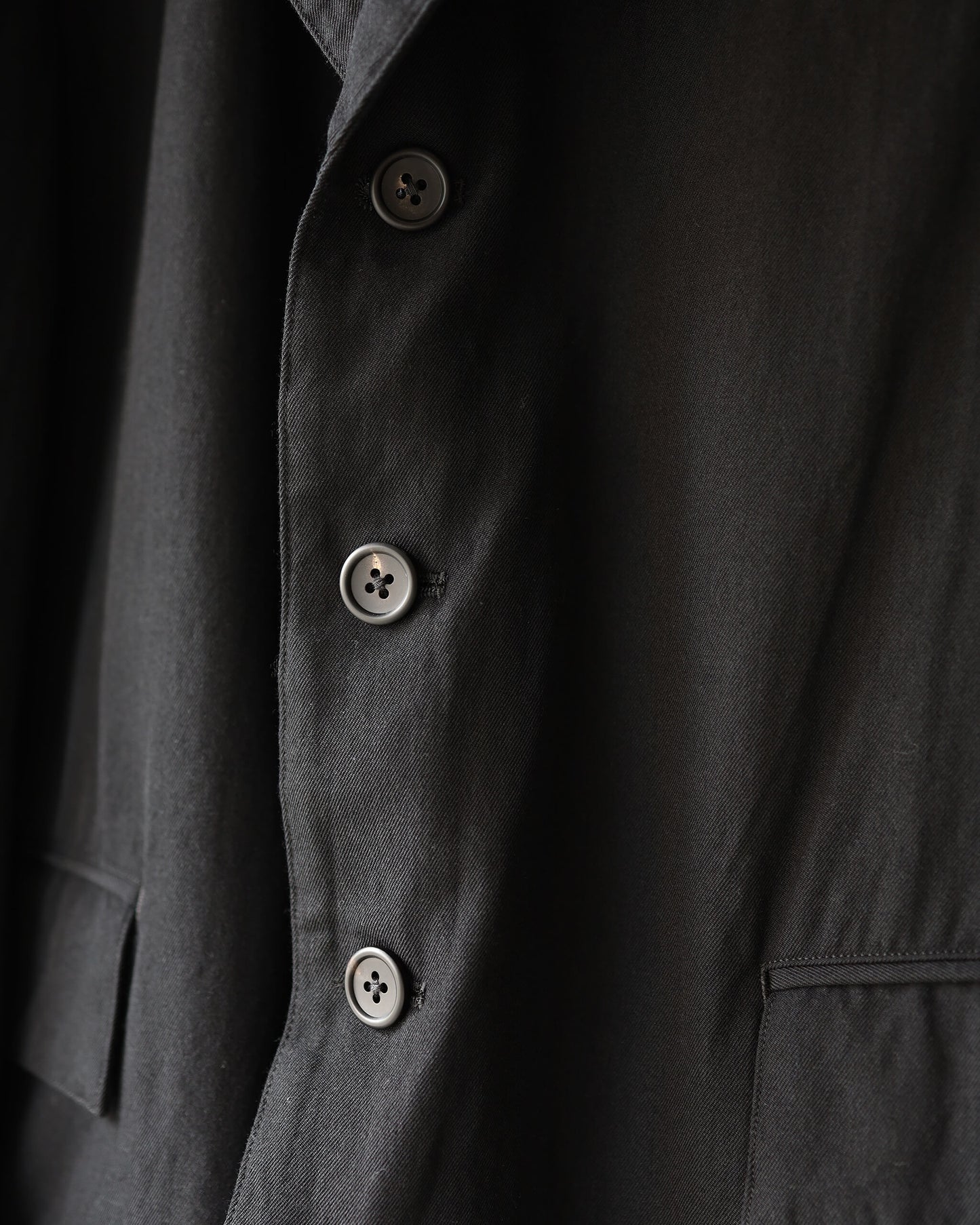WOOL SILK GABARDINE / 3B JACKET "BLACK"