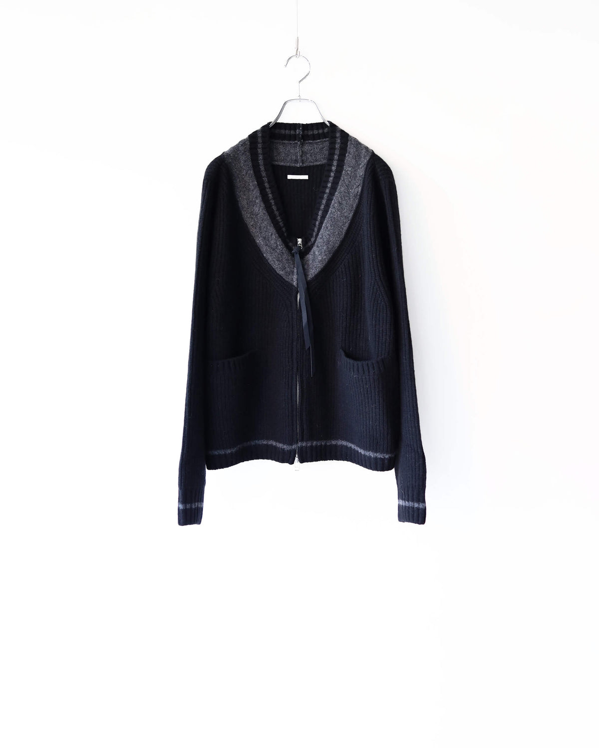 CABLE KNIT CARDIGAN "Bk"