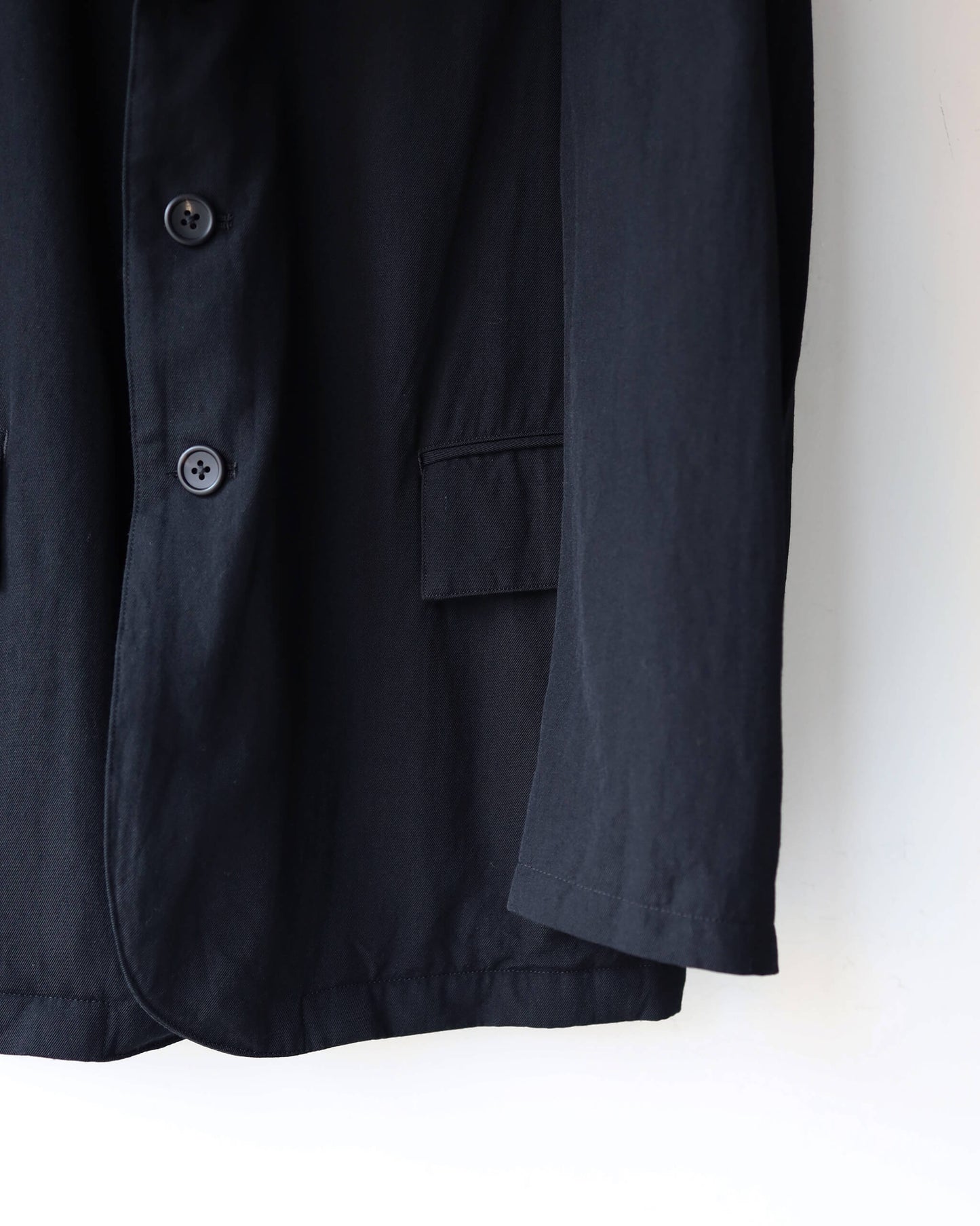 WOOL SILK GABARDINE / 3B JACKET "BLACK"