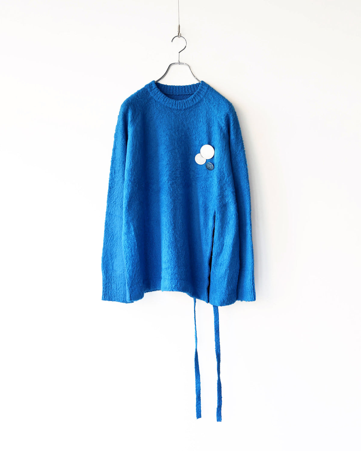 HEM-SLIT KNIT PULLOVER "Blu"
