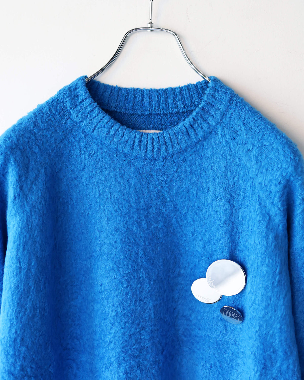 HEM-SLIT KNIT PULLOVER "Blu"