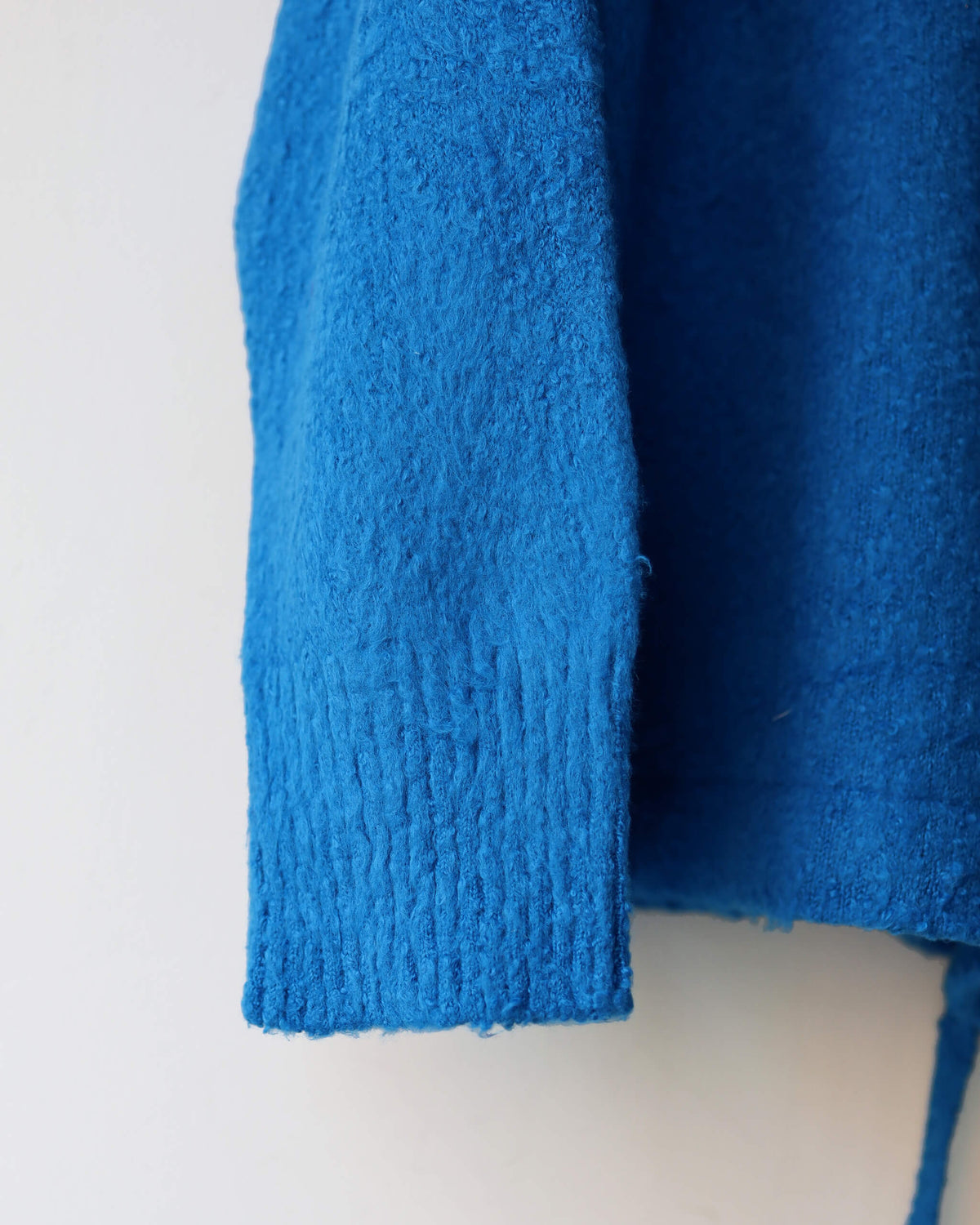 HEM-SLIT KNIT PULLOVER "Blu"