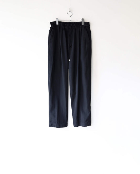 WOOL SILK GABARDINE / RELAXED TROUSER "BLACK"