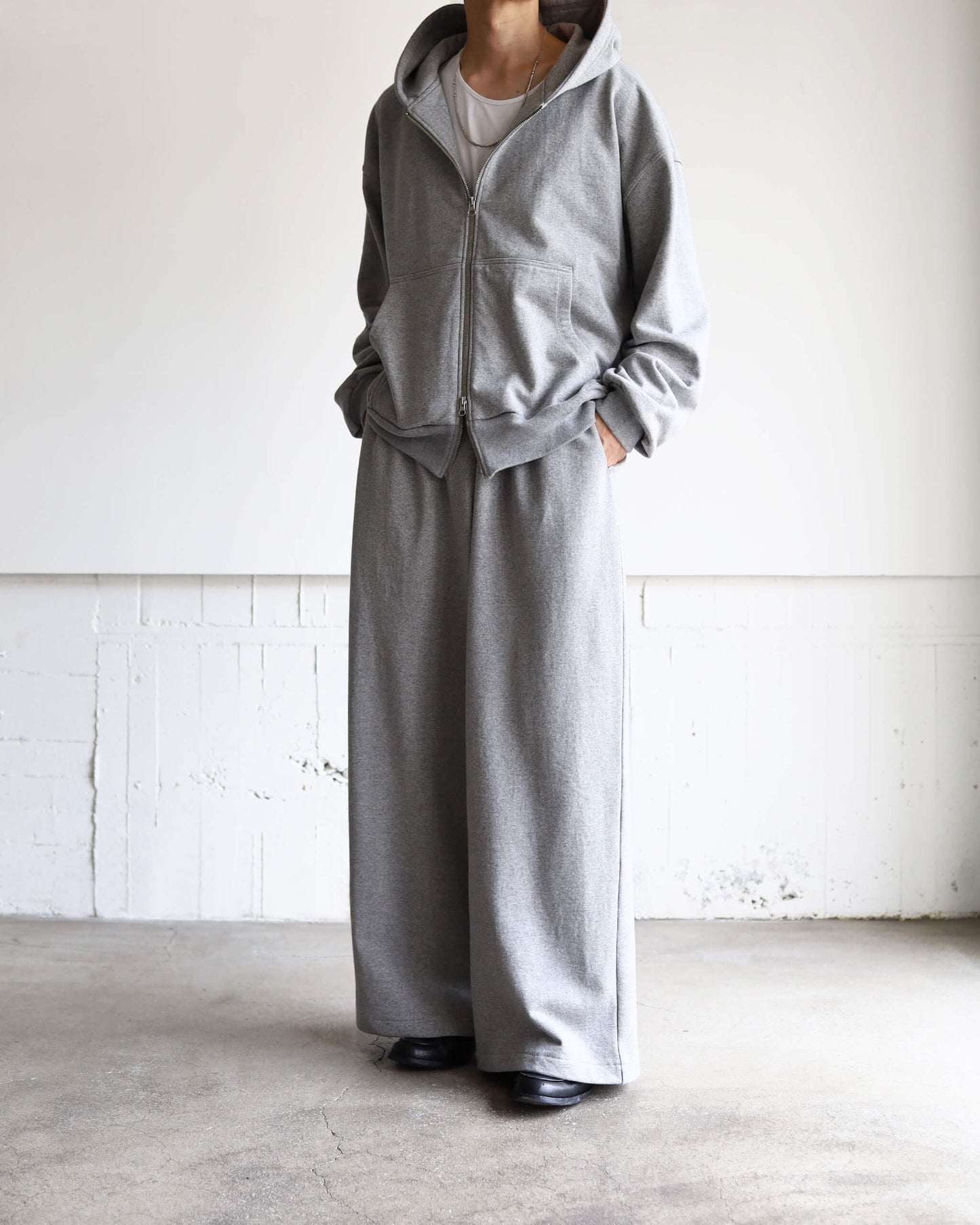 FULL ZIP HOODY "GRAY"