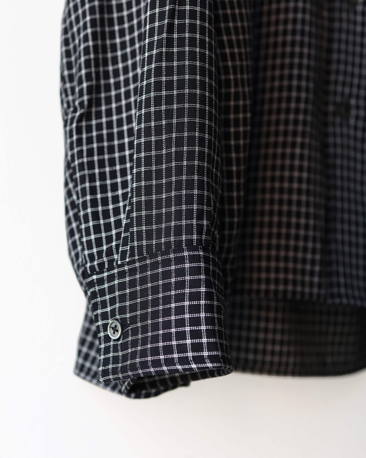 RAYON CHECK SHIRT "BLACK"