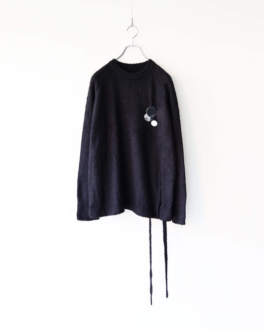HEM-SLIT KNIT PULLOVER "Bk"
