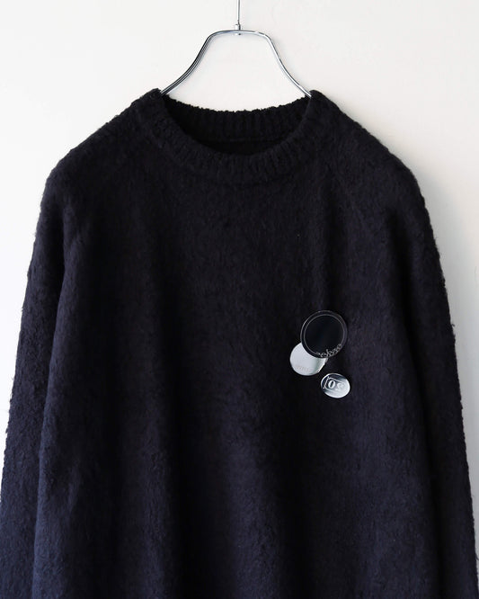 HEM-SLIT KNIT PULLOVER "Bk"