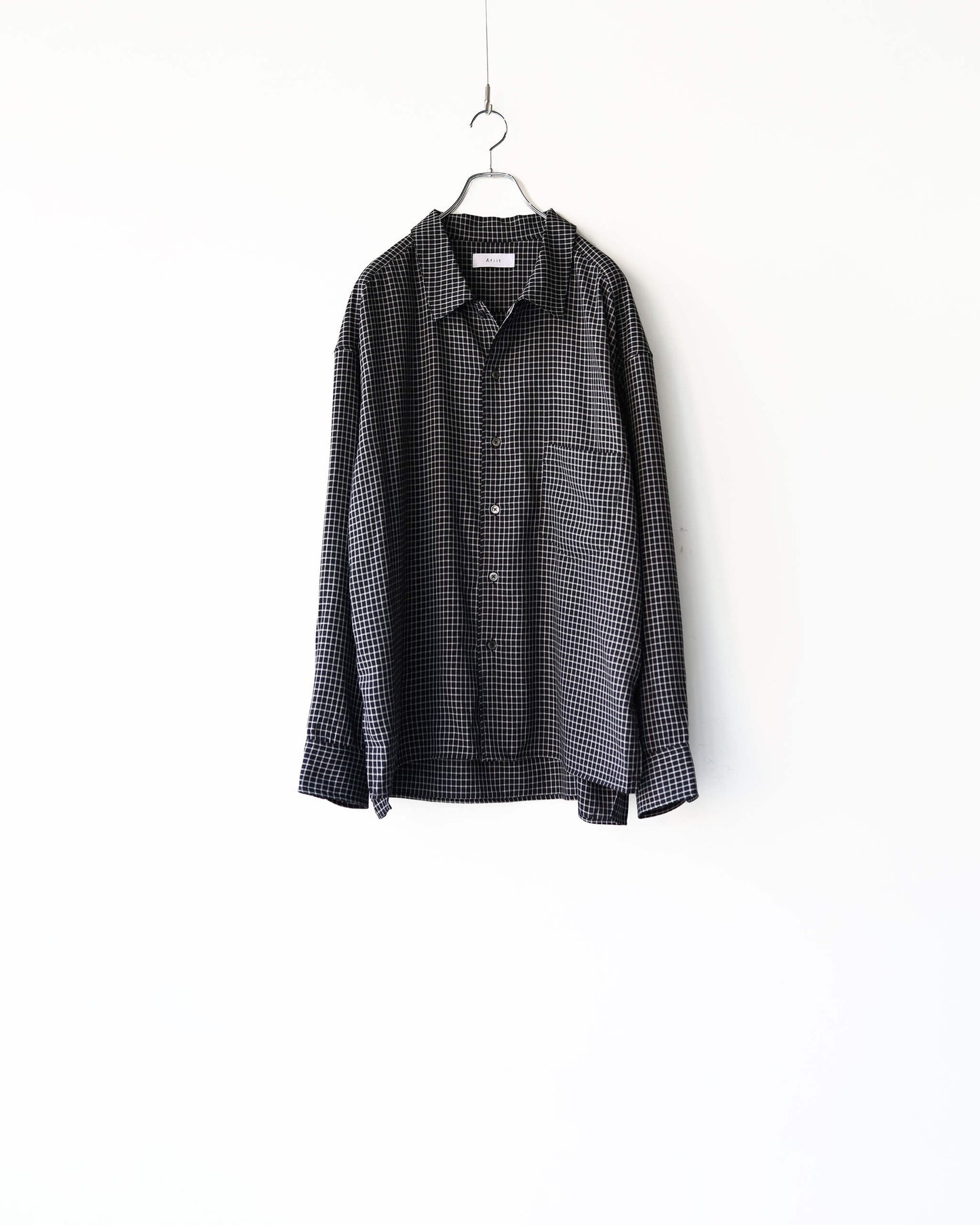RAYON CHECK SHIRT "BLACK"