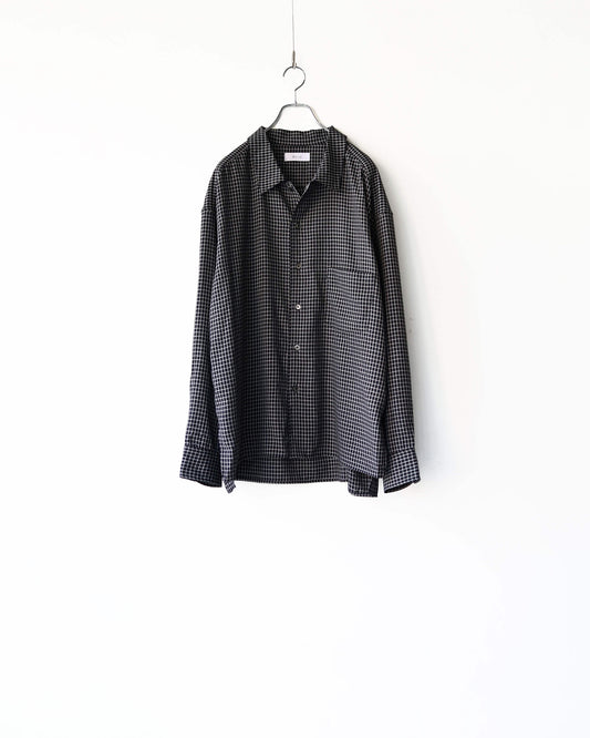 RAYON CHECK SHIRT "BLACK"