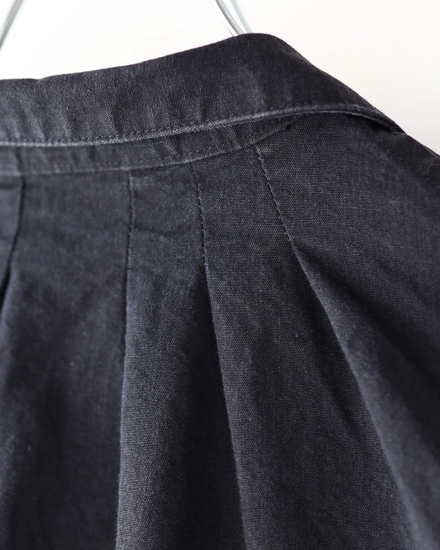 COTTON CHAMBRAY EMBROIDERY SKIPPER SHIRT "BLACK"