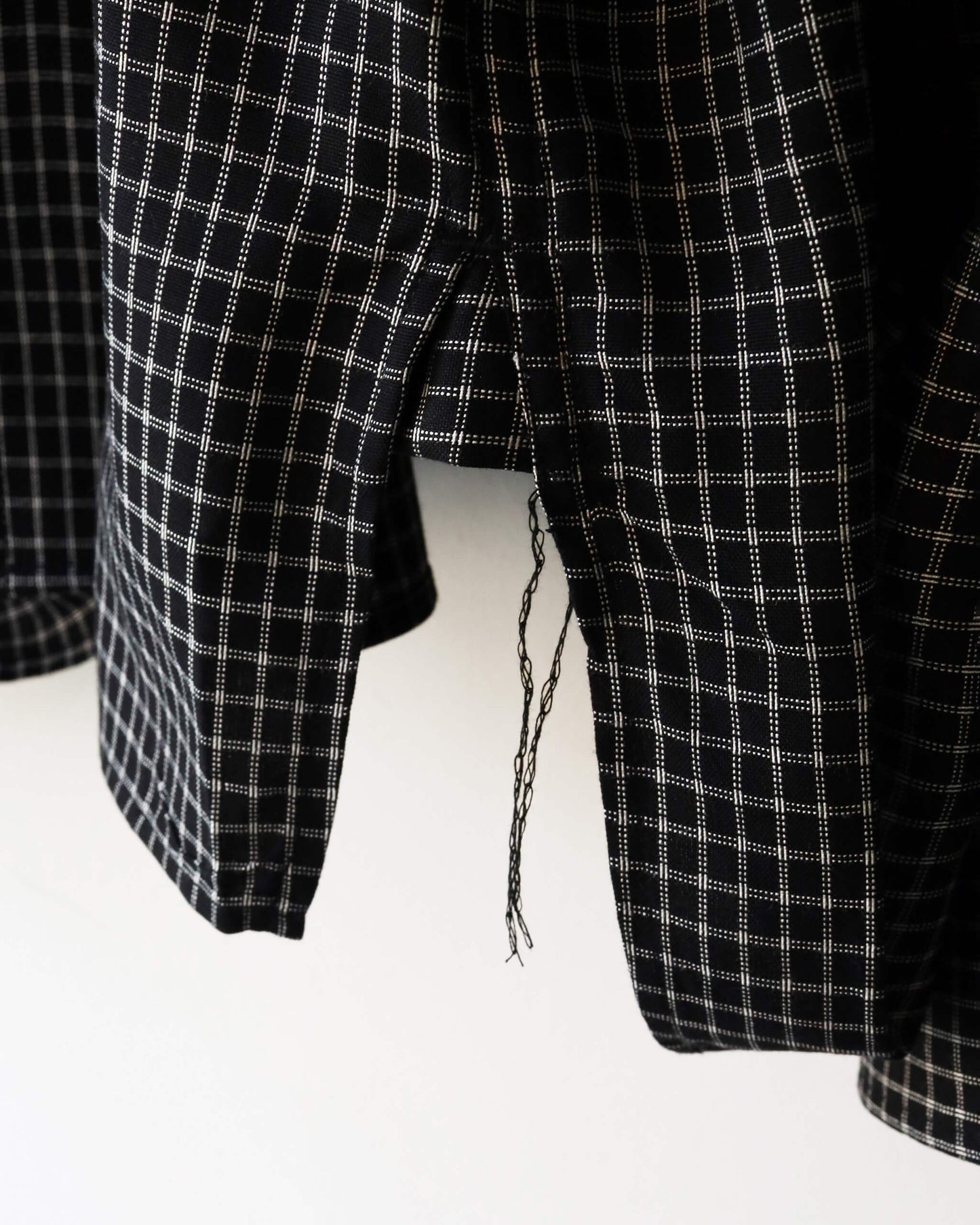 RAYON CHECK SHIRT "BLACK"