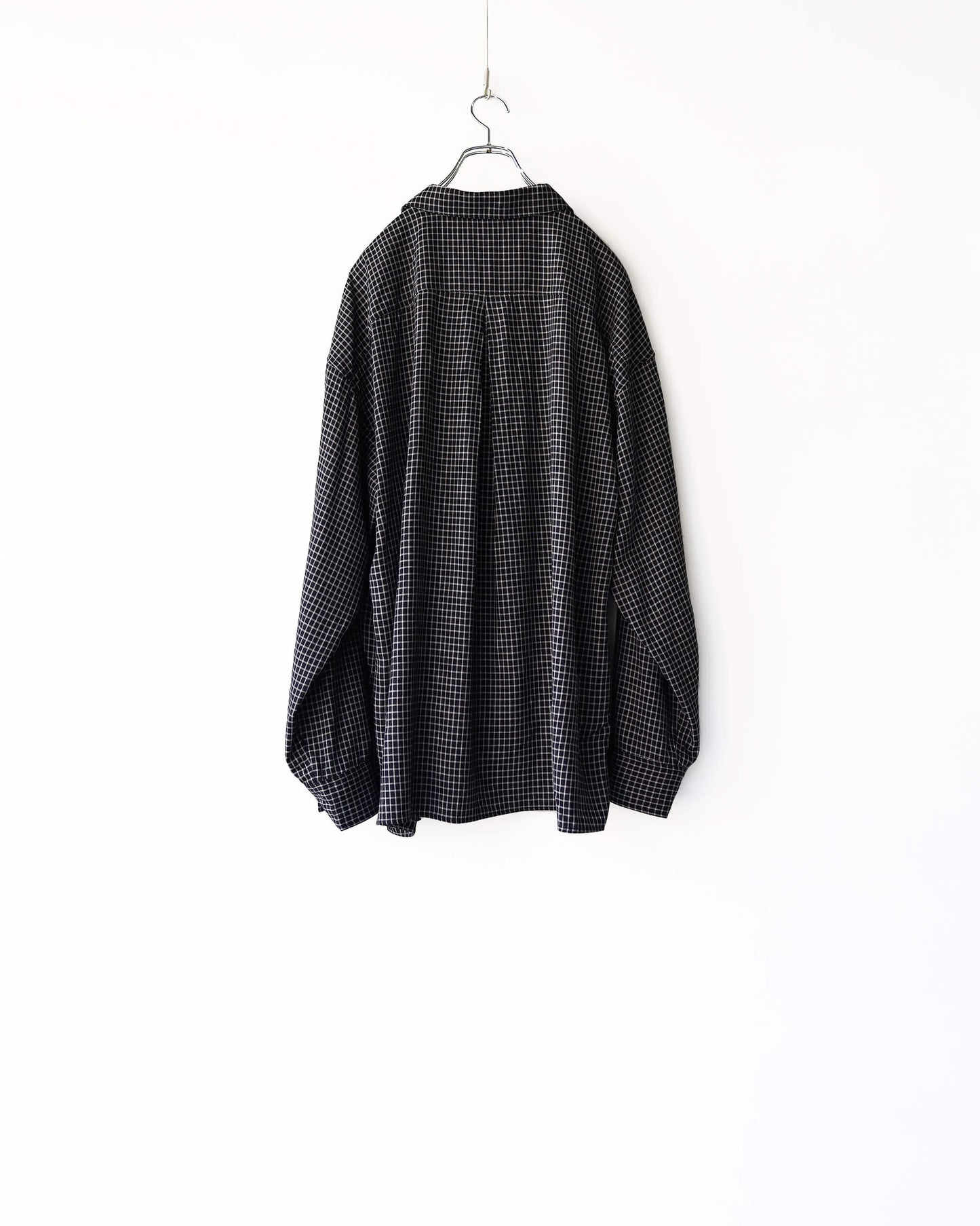 RAYON CHECK SHIRT "BLACK"