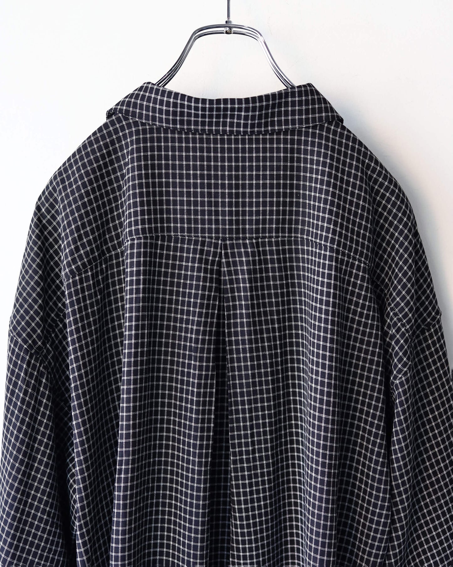 RAYON CHECK SHIRT "BLACK"