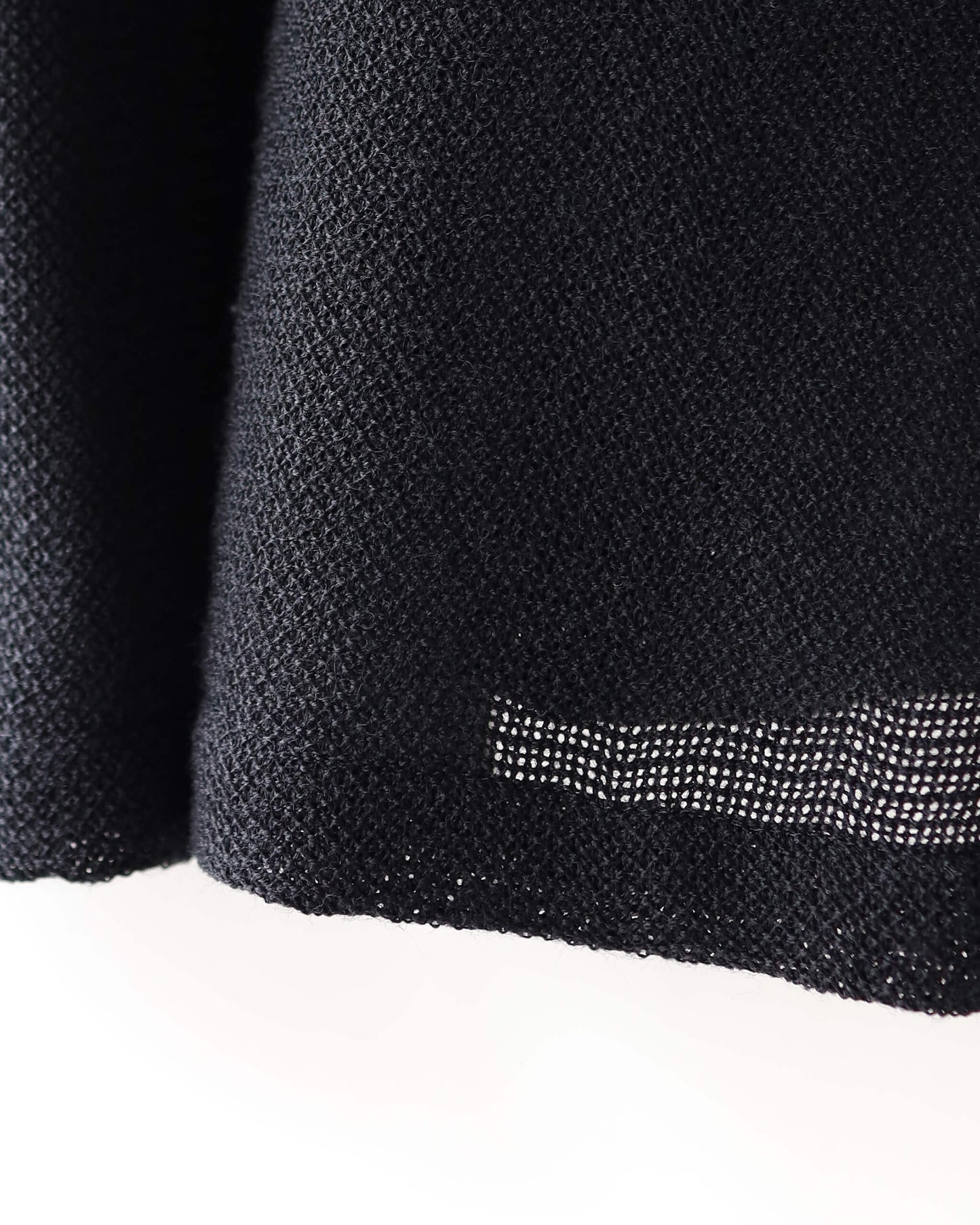 NEW OPEN COLLAR S/S SHIRT ORGANIC WOOL RASCHEL "BLACK"