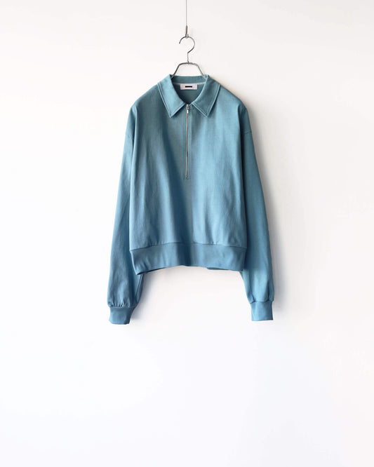 HALF ZIP JERSEY "LIGHT BLUE"