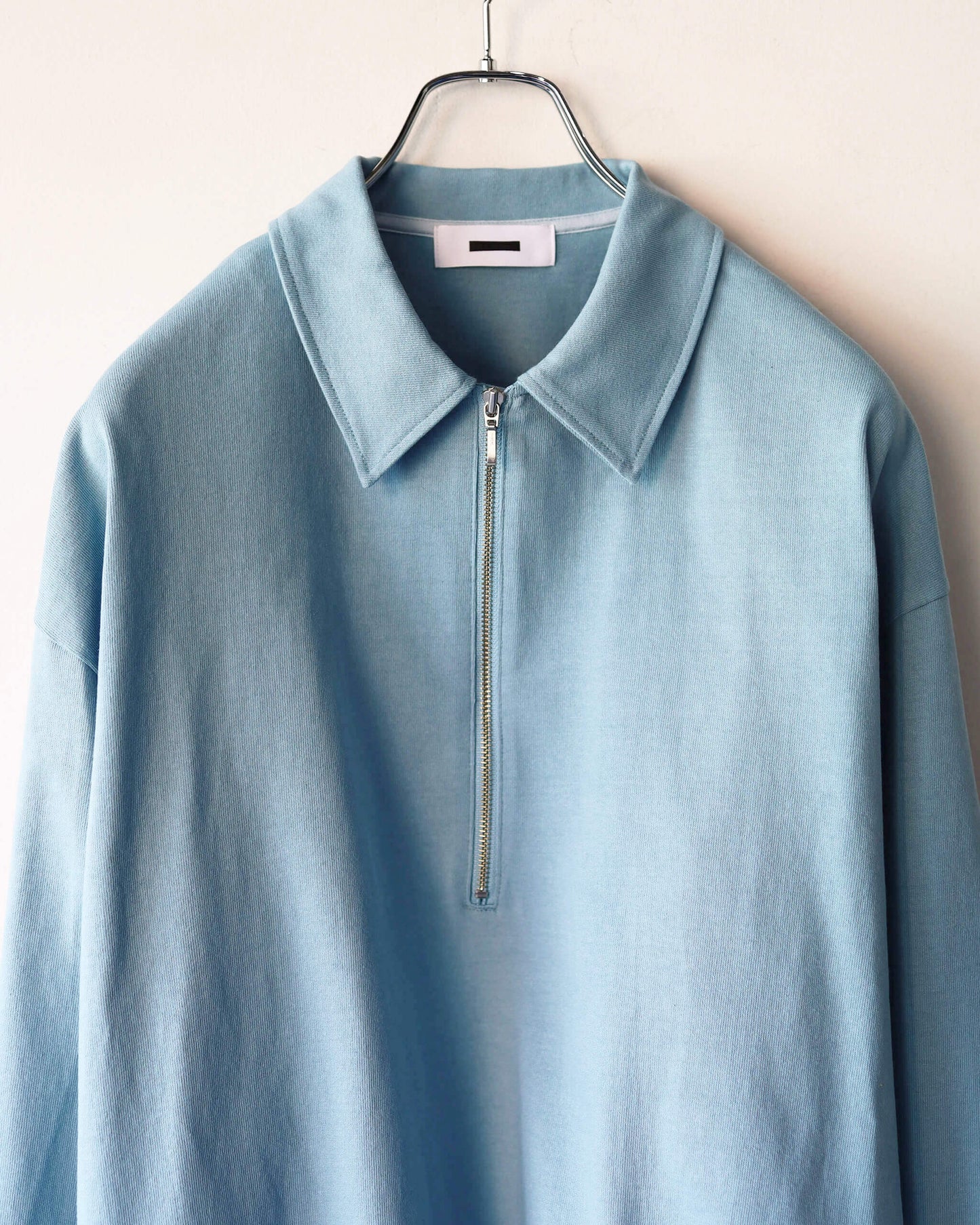 HALF ZIP JERSEY "LIGHT BLUE"
