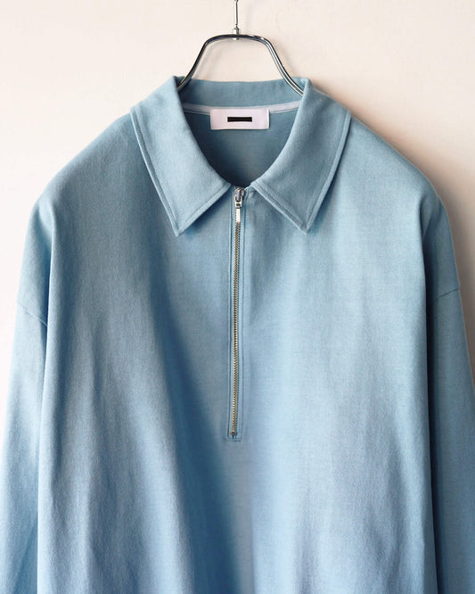 HALF ZIP JERSEY "LIGHT BLUE"