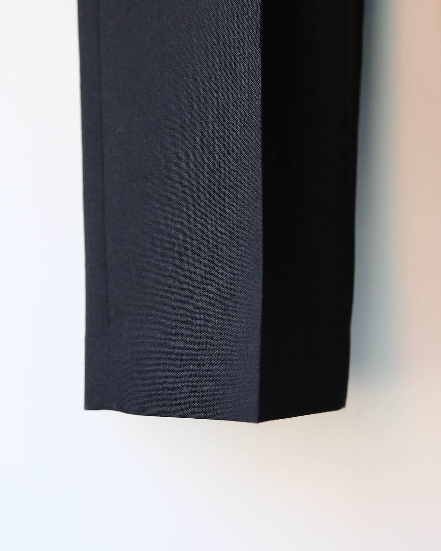 WIDE STRAIGHT TROUSERS HEAVY ORGANIC WOOL TROPICAL "BLACK"